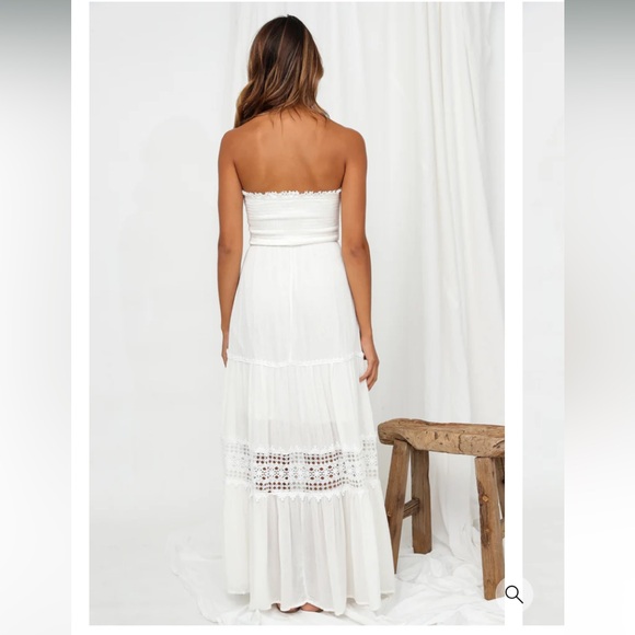Fortunate One Strapless Maxi Dress White Sz M New with Tags! - Picture 4 of 16